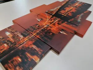 5-dielny obraz odraz Manhattanu vo vode