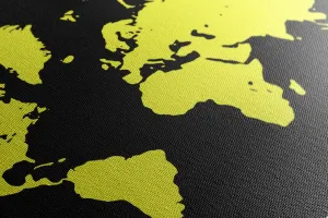 Obraz žltá mapa na čiernom pozadí