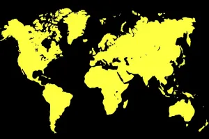 Obraz žltá mapa na čiernom pozadí