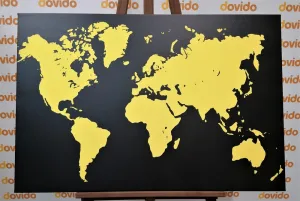 Obraz žltá mapa na čiernom pozadí