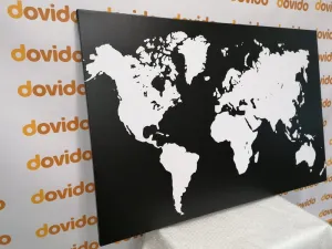 Obraz biela mapa na čiernom pozadí