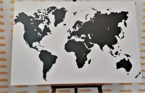 Obraz mapa v čiernobielom prevedení