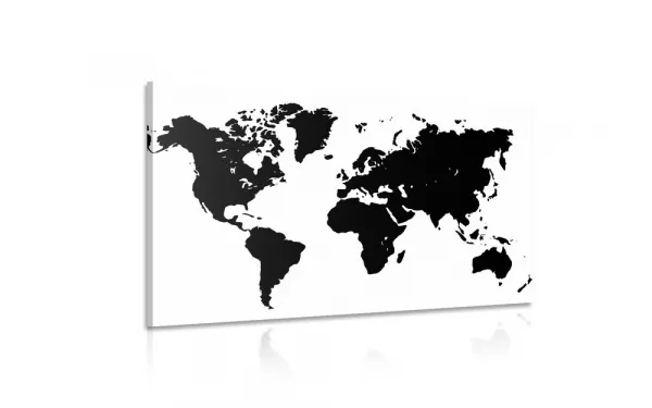 Obraz mapa v čiernobielom prevedení