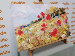 Obraz maľované maky na lúke