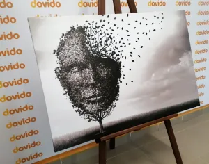 Obraz abstraktná tvár v podobe stromu