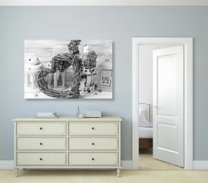 Obraz vo vintage nádychu v čiernobielom prevedení