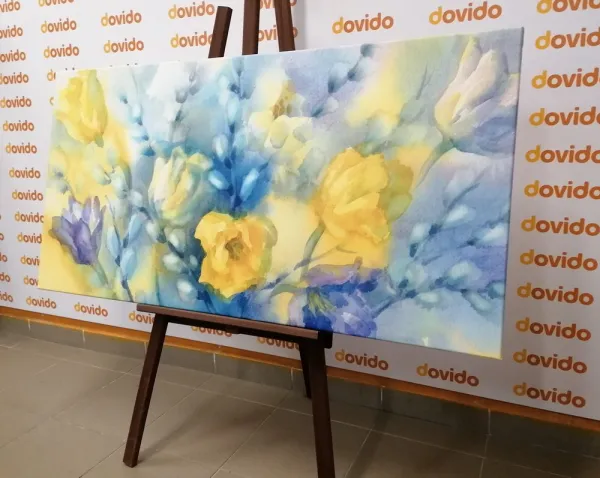 Obraz akvarelové žlté tulipány