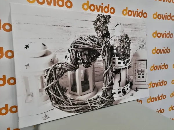 Obraz vo vintage nádychu v čiernobielom prevedení