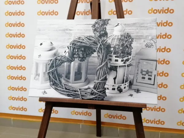 Obraz vo vintage nádychu v čiernobielom prevedení