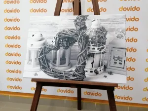 Obraz vo vintage nádychu v čiernobielom prevedení