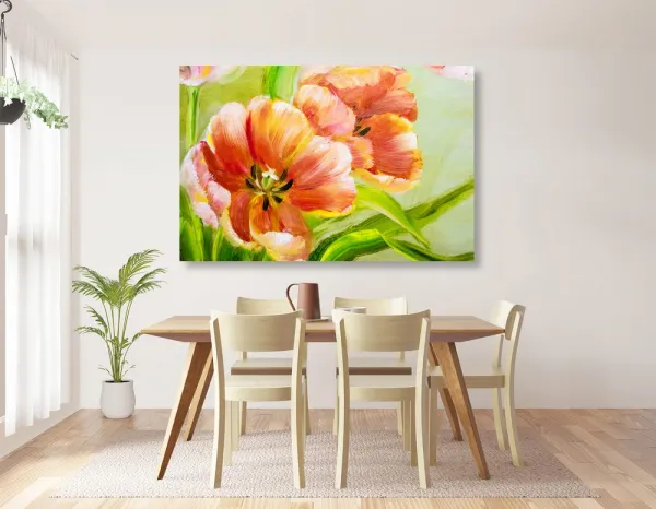 Obraz červené tulipány vo vintage prevedení