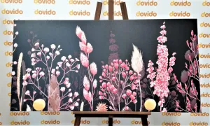 Obraz variácie trávy v ružovej farbe