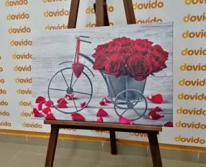 Obraz bicykel plný ruží