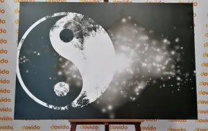 Obraz symbol Jin a Jang v čiernobielom prevedení