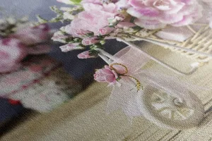 Obraz romantický ružový karafiát vo vintage nádychu