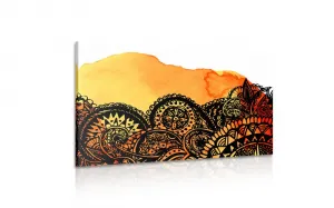 Obraz Mandala oranžový akvarel