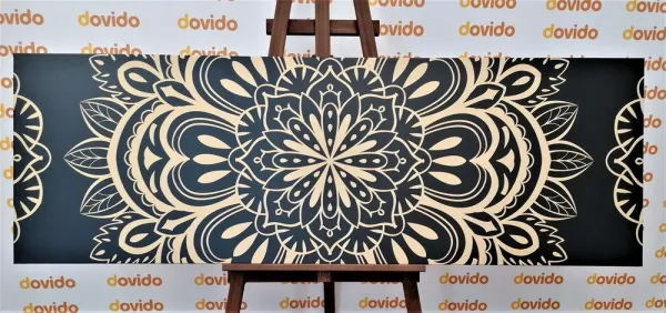 Obraz Mandala na čiernom pozadí