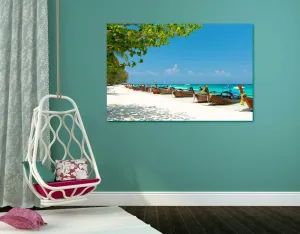Obraz biela piesočnatá pláž na ostrove Bamboo