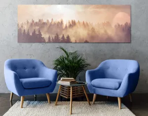 Obraz hmla nad lesom