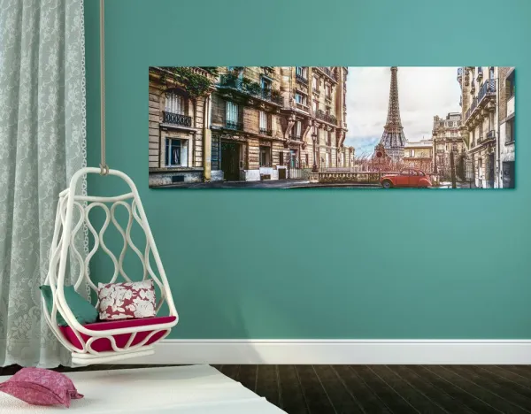 Obraz pohľad na Eiffelovu vežu z ulice Paríža