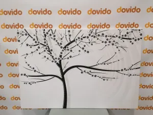 Obraz moderný čiernobiely strom na abstraktnom pozadí