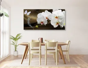 Obraz orchidea a motýľ