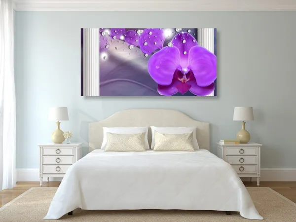 Obraz orchidea pri gréckych stĺpoch