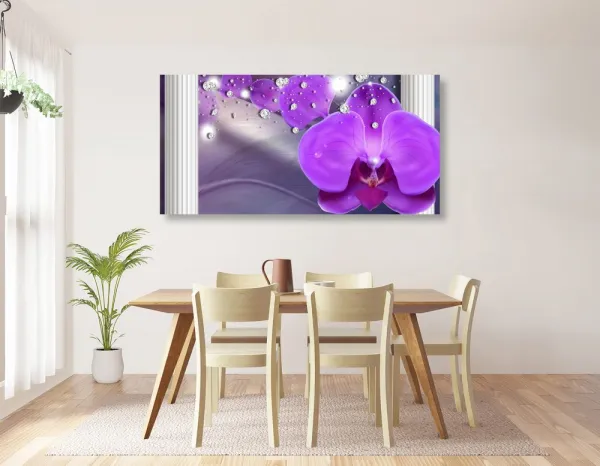 Obraz orchidea pri gréckych stĺpoch