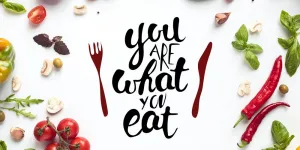 Obraz s nápisom -  You are what you eat