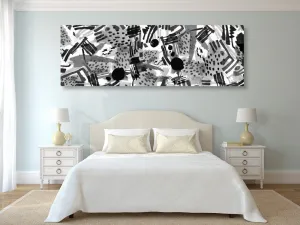 Obraz čiernobiela pop art abstrakcia