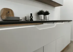 Artstolk Kuchynská linka ISABEL C | 200 cm dub artisan/sivá