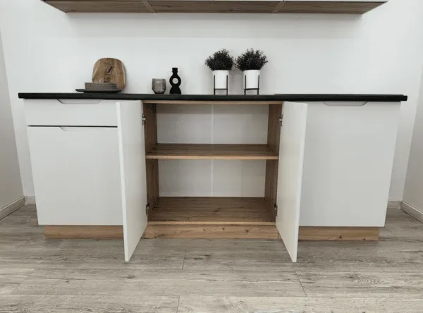 Artstolk Kuchynská linka ISABEL C | 200 cm dub artisan/sivá