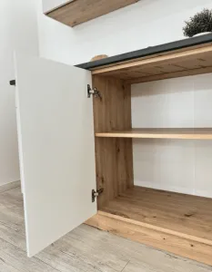 Artstolk Kuchynská linka ISABEL C | 200 cm dub artisan/sivá