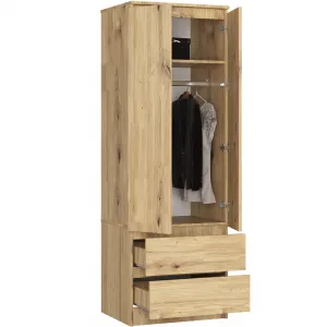 Ak furniture Šatní skříň STAR 60 cm dub artisan