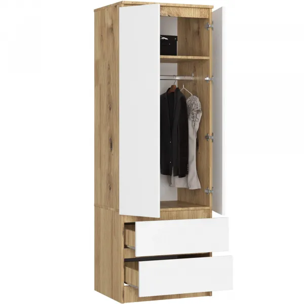 Ak furniture Šatní skříň STAR 60 cm dub artisan/bílá