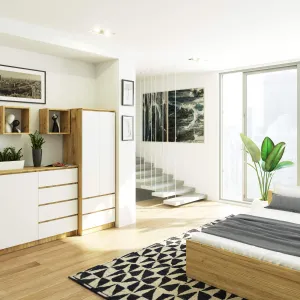 Ak furniture Šatní skříň STAR 60 cm dub artisan/bílá