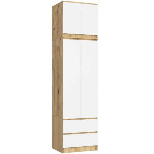 Ak furniture Nadstavec na skriňu STAR 60 cm dub artisan/biely