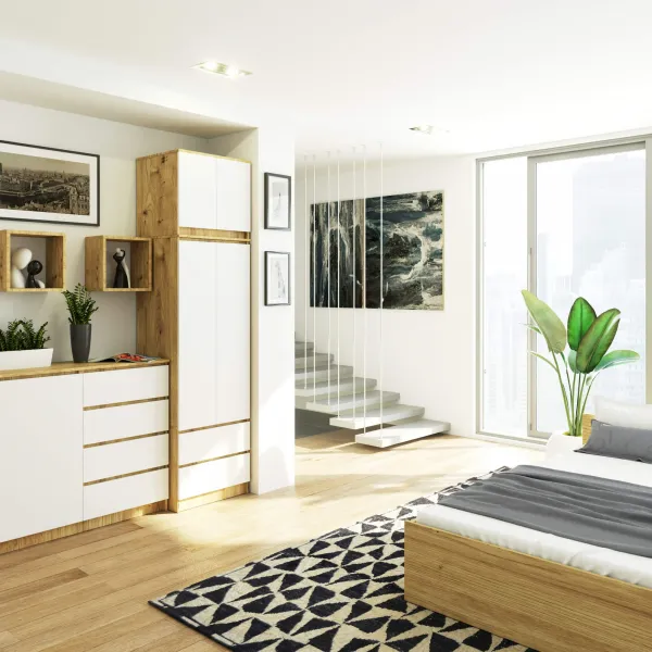 Ak furniture Nadstavec na skriňu STAR 60 cm dub artisan/biely