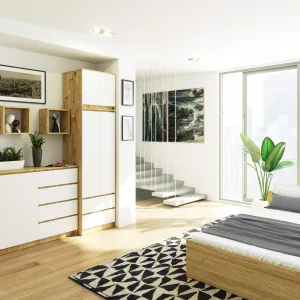Ak furniture Nadstavec na skriňu STAR 60 cm dub artisan/biely