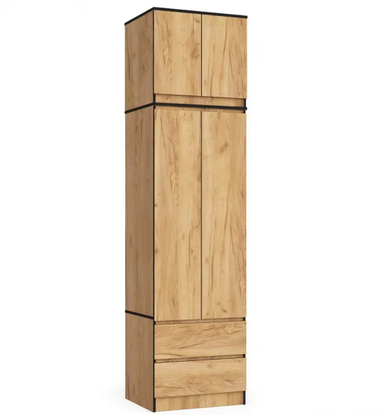 Ak furniture Nástavec na skříň STAR 60 cm dub craft zlatý