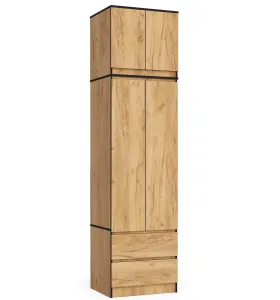 Ak furniture Nástavec na skříň STAR 60 cm dub craft zlatý