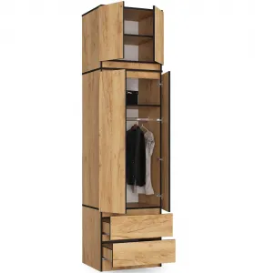 Ak furniture Nástavec na skříň STAR 60 cm dub craft zlatý