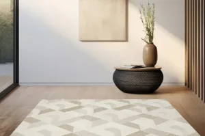 Koberec Kenitra G242A geometrický / trojuholníky, krémový / béžový