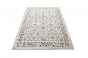 Koberec Allora Plus F346A ornament / rám, strieborný / sivý