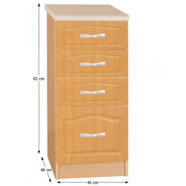 Spodná skrinka šuplíková LORA MDF NEW KLASIK S40SZ4 Tempo Kondela