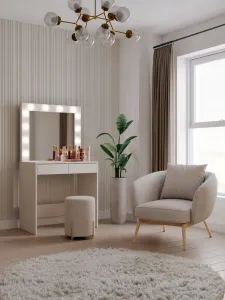 TP Living Toaletný stolík s osvetlením MARINA kašmír