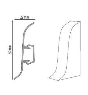 Podlahová lišta Premium Cezar 89 biela 250 cm