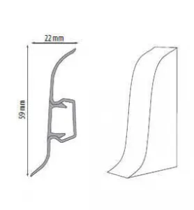 Podlahová lišta Premium Cezar 89 biela 250 cm