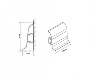 Podlahová lišta Premium Cezar 89 biela 250 cm