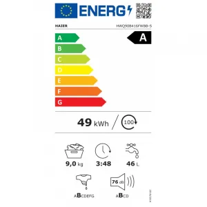 HAIER HWQ90B416FWBB-S + BENEFIT